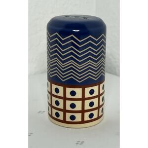 Pfaltzgraff TIMBUKTU Pepper Shaker NEW with tag‎ Geometric Red Cream Blue